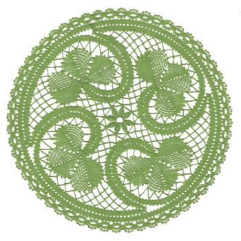 Preview: 636 Klöppelbrief  Decke „Kleeblätter“